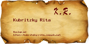 Kubritzky Rita névjegykártya